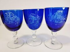 Conrail Railroad 2007 On Board For Safety Award Cobalt Blue Crystal Set RARE 3pc picture