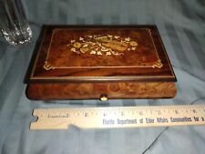 Vintage swiss made Music Box Three Melodies 72 Note Exotic Woods Marquetry picture