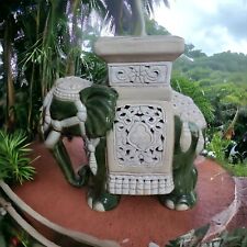 Vintage Asian Ceramic Elephant Plant Stand Statue 11