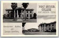 Port Arthur Texas~College Campus Dorm & Admin Building~Multiview~c1935 B&W PC picture
