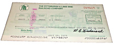 JULY 1977 P&LE PITTSBURGH & LAKE ERIE RAILROAD EMPLOYEE COMPANY CHECK picture