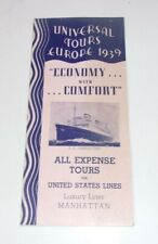 1939 United States Lines SS Manhattan Steamer Ship vintage Travel Tours Booklet picture