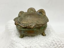Antique Art Nouveau Small Brass Hinged Dresser Jewelry / Trinket Box Old & Cool picture