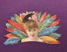 Fabulous Feathers Original Antique Victorian Paper Die Cut picture