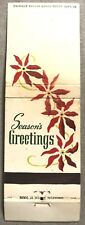 Vintage 20 Strike Matchbook Cover - Dallas Athletic Club Season’s Greetings picture