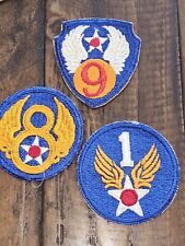 WWII US Army 1st 8th & 9th Air Corps Commands Patch Set L@@K picture
