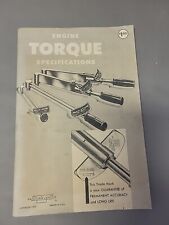 Vintage P.A. STURTEVANT Co Engine Torque Specifications Manual/Booklet © 1957 picture