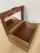 RARE Early Vintage Large Handmade Wooden Cigar Tobacco Box-Mirror 11.8”x7”x3.3” picture