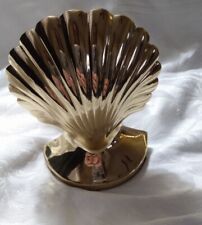 1 OYSTER/CLAM Scallop SHELL Solid Brass Book End Vintage Heavy 5.5