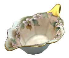RS Creamer Dish Germany Pink Flowers Gold Trim Hand Painted Antique picture