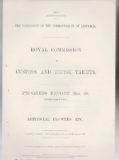 AUS PARLIAMENT PAPERS ,COMMONWEALTH 1907 , CUSTOMS TARIFFS , ARTIFICIAL FLOWERS picture