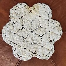 Vintage Handmade Doily White Round Crochet 9 Inch picture