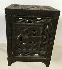 Antique Filigree Cast Iron Safe Bank Patent Appl For Open Design No Key   picture