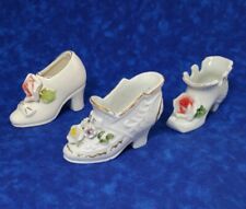 Vintage Miniature Porcelain Shoe High Heel Figurines Lot Of 3 Lefton Japan picture