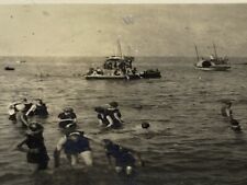 c1915 Bathing at SANTA CATALINA ISLAND CA Swim Fashion Boats RARE ANTIQUE Photo picture