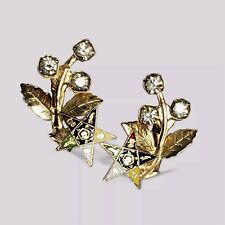 VTG 10 K Gold Order of the Eastern Star Screw-Back Earrings-Masonic OES  picture