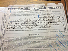 3 PIECES 2-1878 PENNSYLVANIA RAILROAD COMPANY RECEIPT~ 1907 POSTCARD CASSVILLE picture