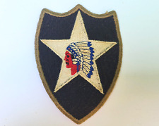 WWII 2nd Infantry Division Patch Sleeve Insignia OD Border Greenback WW2 US Army picture