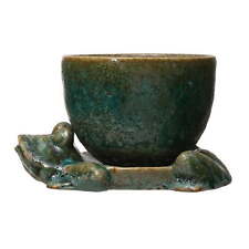 Stoneware Planter with Frog Base Reactive Glaze  Set of 2 (Each One Will Vary) picture