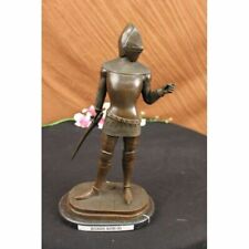 Handmade bronze sculpture Art Warrior Knight Armor Base Marble Base Figure Sale picture