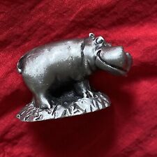 Vintage 1977 Little Gallery Pewter Hippo Hippopotamus Miniature Figurine 2” picture
