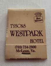 Vintage Tyson's West Park Hotel Best Western McLean VA Matchbook picture