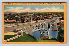 Pittsburgh PA-Pennsylvania, High Bridge Over Monongahela River, Vintage Postcard picture