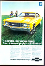 Yellow Chevy Chevelle Original 1971 Vintage Print Ad picture