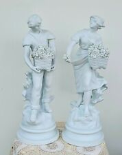 Edme Samson Large antique French pair of bisque porcelain figurines France 19th picture