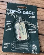 VINTAGE New 80's EDDIE BAUER - Thermometer Keychain Zipper Key Pull Sealed picture