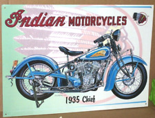 Indian Chief 1935 MOTORCYCLE - Shows Details of Early Bike - OLD SIGN Dated 1996 picture
