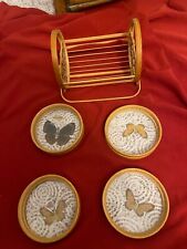 Vintage glass wooden glass butterfly design  picture