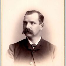 c1880s Minneapolis, MN Handsome Man Mustache Cabinet Card Photo Oswald B10 picture