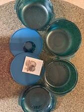 NEW Tupperware 7 pc. Stack Cooker Microwave Set Beautiful Rare Peacock Blue picture