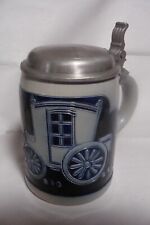 Bavarian Beer Stein in traditional Grey & Blue colors with Tin Lid picture