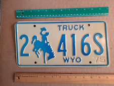 License Plate, Wyoming, 1975, Truck 2 bucking bronco 416 S Yee-Haw, Ridem Cowboy picture