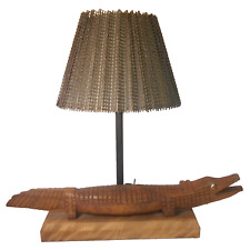Wooden Alligator Crocodile Table Lamp Handmade? 23