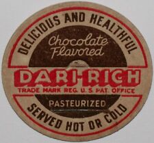 Vintage milk bottle cap DARI-RICH Chocolate Flavored Pasteurized new old stock picture