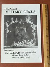 Rare 1940 18th Annual Military Circus Cadet Officers Assoc. Iowa State College  picture
