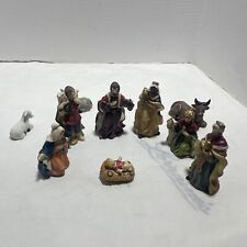 Nativity Set Resin 9 Pieces No Box Vintage Unmarked Highly Detailed Gorgeous picture