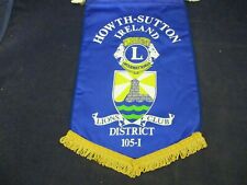 Vintage Lions Club International Banner Flag Howth Sutton Ireland District 105 picture