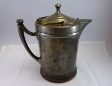 ANTIQUE MANNING BOWMAN Co NICKLE PLATED COFFEE DOUBLE BOILER TEAPOT OLD SERVER picture
