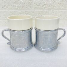 VTG‼ Set‼ RWP WILTON COLUMBIA PA Pewter Coffee Cup w/Ceramic Liner Plough Tavern picture