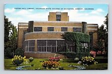 Carter Hall Library Colorado State College Education Greeley CO Flower Postcard picture