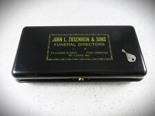 Vintage Funeral Directors Metal Document Lock Box W Key John Ziegenhein St Louis picture