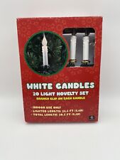 Vintage White Candle Christmas Lights Set of 20 Lights in Box Tested picture