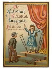 National Surgical Institute Prostetic Limb No More Crutches 1880's Trade Card ¥ picture
