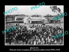 OLD 8x6 HISTORIC PHOTO OF QUORN SA WWI SOLDIERS RETURN RECEPTION c1918 picture