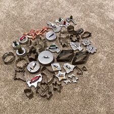 Lot of 43 Vintage Metal Cookie Cutters Variety of Shapes, Ages, and Sizes picture