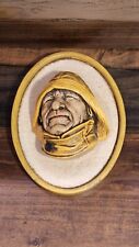 Vintage 1974 3D ChalkWare England Bossons Hand Painted Head Rare Oval Backing  picture